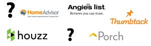 Homeadvisor vs Angie's List vs Houzz vs Thumbtack vs Porch