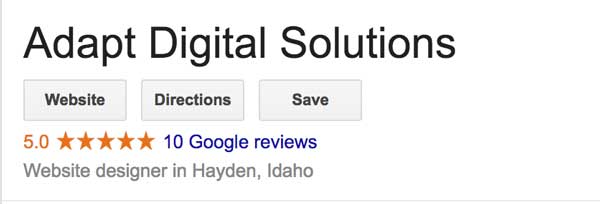 A screenshot of Google reviews for Adapt Digital Solutions