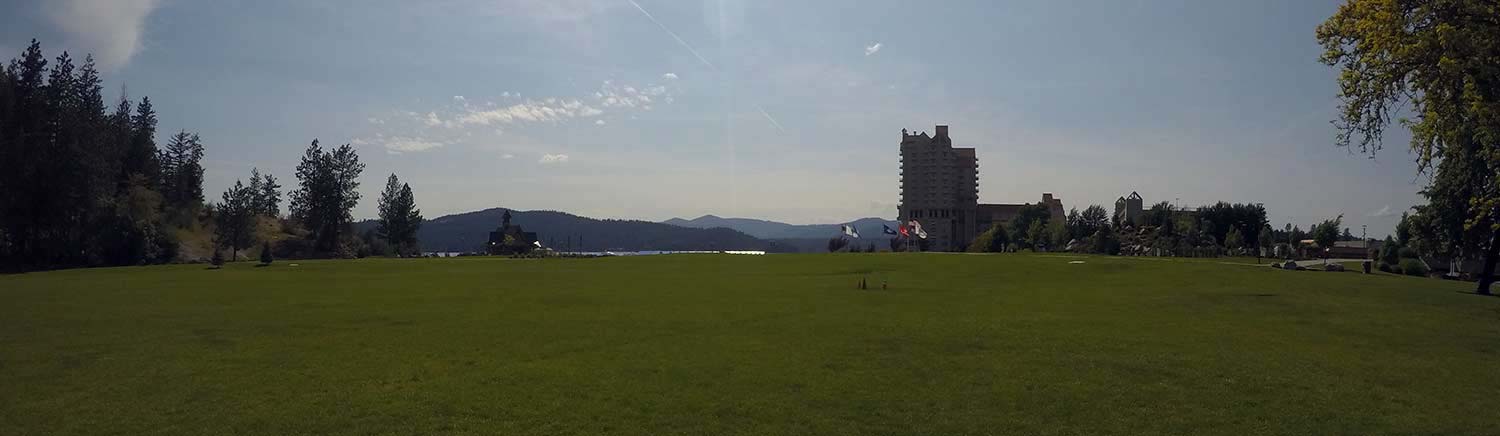 Tubbs Hill and The Coeur d'Alene Resort ass seen by McEuan Field